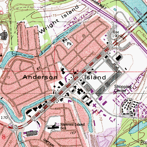Topographic Map of Redeemer Lutheran Church, LA