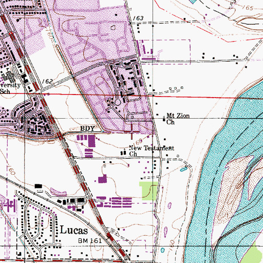 Topographic Map of River Oaks, LA