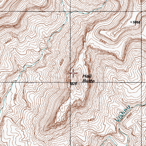 Topographic Map of Hall Butte, AZ
