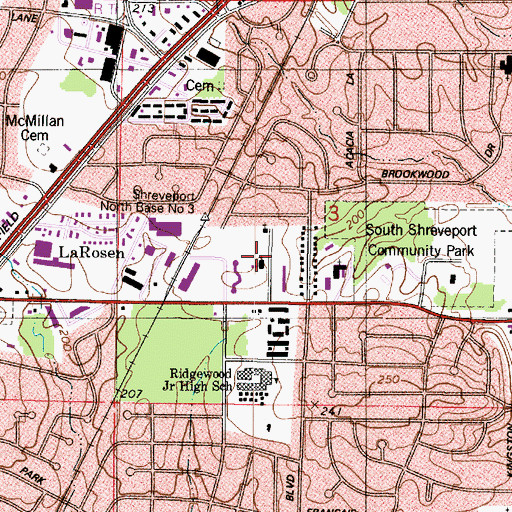 Topographic Map of Saint James Episcopal Church, LA