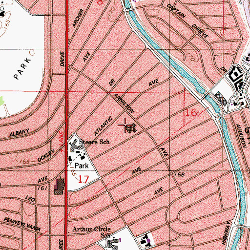 Topographic Map of Saint Joseph Catholic Church, LA