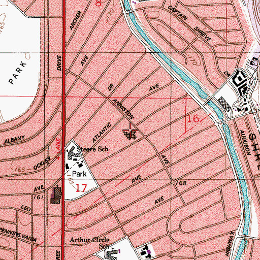 Topographic Map of Saint Joseph Catholic School, LA