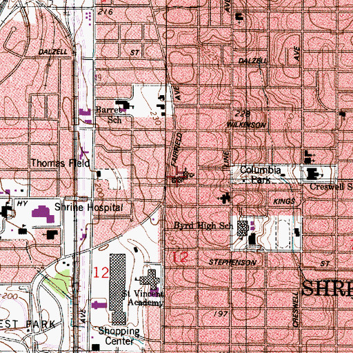 Topographic Map of Saint Mark's Cathedral School, LA