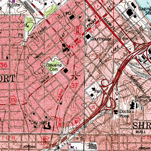 Topographic Map of Saint Marks Episcopal Church, LA