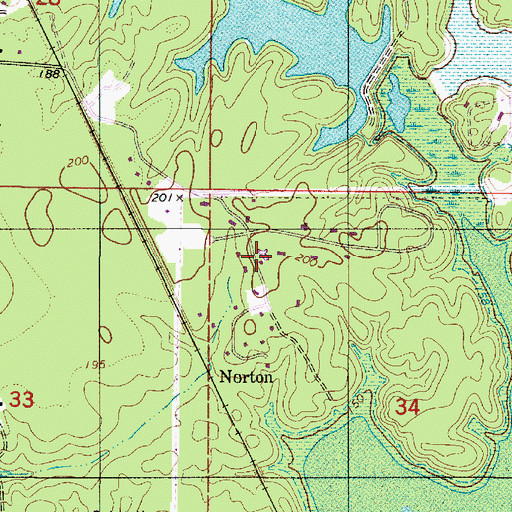 Topographic Map of Shadow Pine Estates, LA