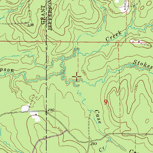 Topographic Map of Stokes Creek, AR