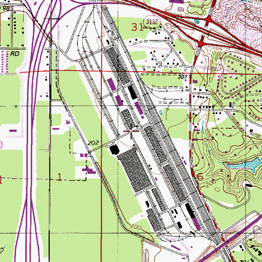 Topographic Map of Slack Industrial Park, LA