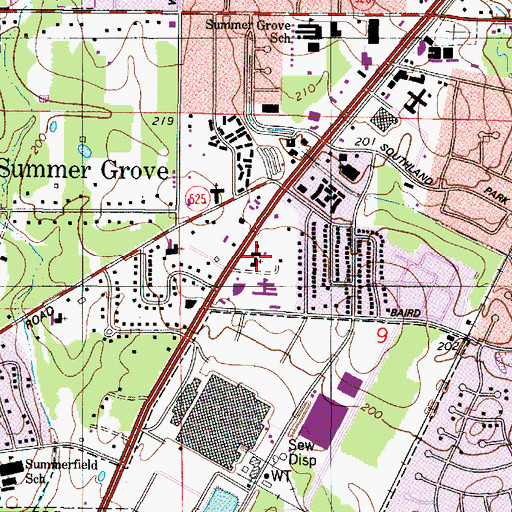 Topographic Map of South Park Baptist Church, LA