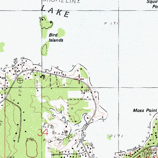 Topographic Map of South Shore Estates, LA