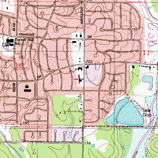 Topographic Map of Southern Hills Baptist Church, LA