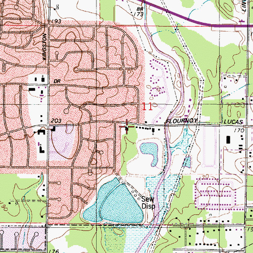 Topographic Map of Southern Hills Free Methodist Church, LA