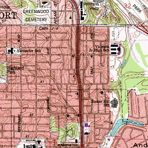 Topographic Map of Stoner Hill Church of God in Christ, LA