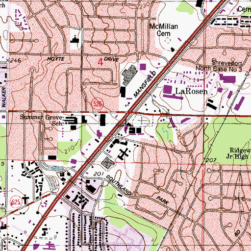 Topographic Map of Summer Grove Baptist Church, LA