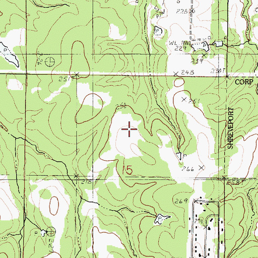 Topographic Map of Timberlane, LA