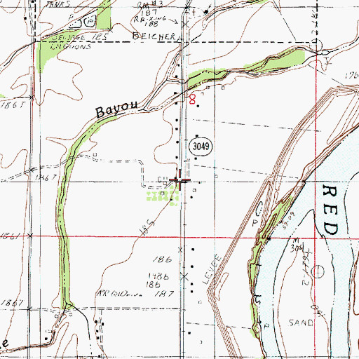 Topographic Map of Uni (historical), LA