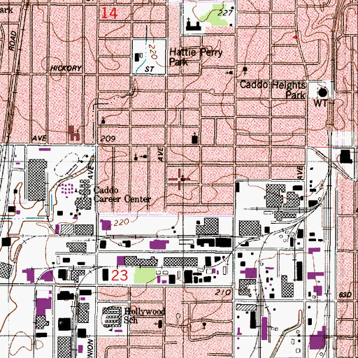 Topographic Map of Union Spring Baptist Church, LA
