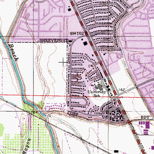 Topographic Map of University Park, LA