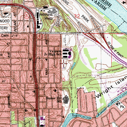 Topographic Map of Valencia Park, LA