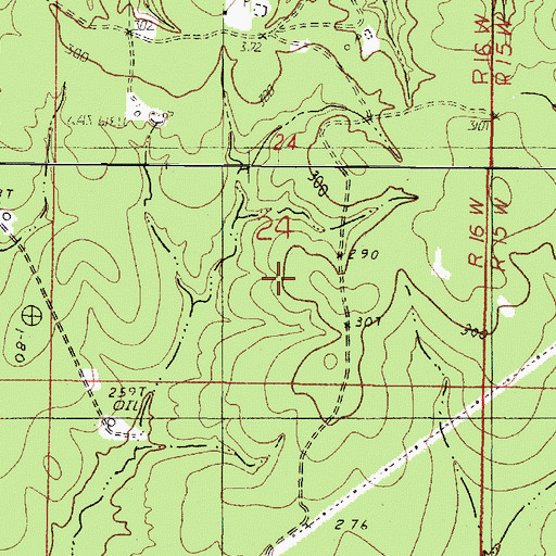Topographic Map of Walnut Bayou Gas Field, LA