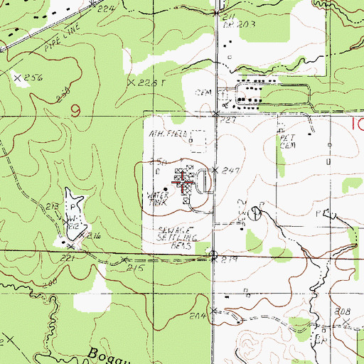Topographic Map of Walnut Hill Elementary and Middle School, LA