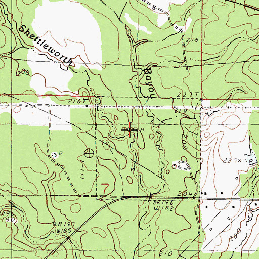 Topographic Map of Walter Jacobs Park, LA