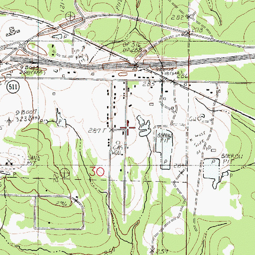 Topographic Map of Waterwood Estates, LA