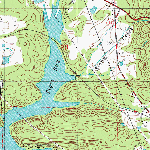 Topographic Map of Stony Creek, AR