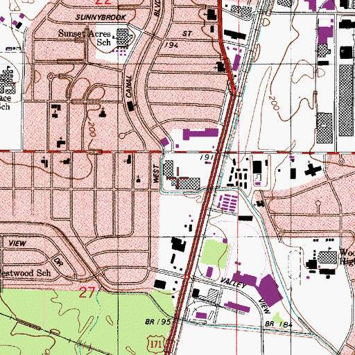 Topographic Map of Welch Shopping Center, LA