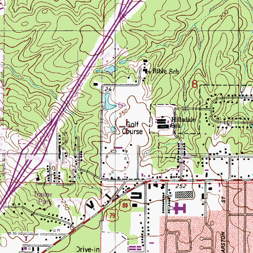 Topographic Map of Westwood Country Club, LA