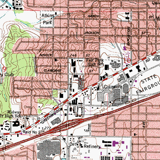 Topographic Map of Westwood Shopping Center, LA