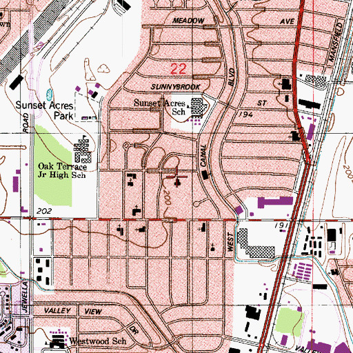 Topographic Map of Word of Life Church, LA
