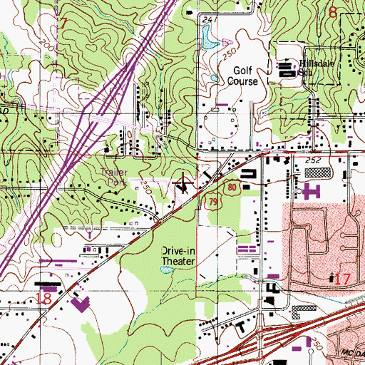 Topographic Map of Zion Christian Fellowship Church, LA