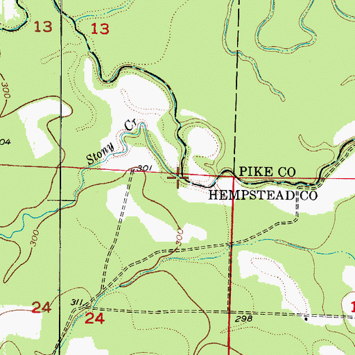 Topographic Map of Stony Creek, AR