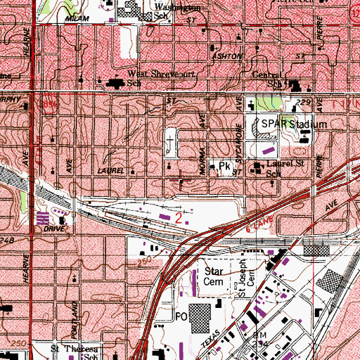 Topographic Map of Baptist Temple Church, LA