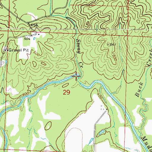 Topographic Map of Stony Creek, AR