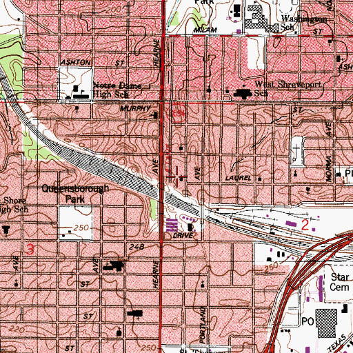 Topographic Map of West Chapel Baptist Church, LA