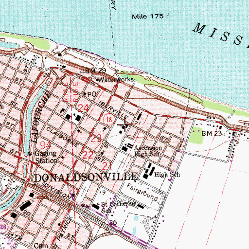 Topographic Map of Ascension Catholic Elementary School, LA