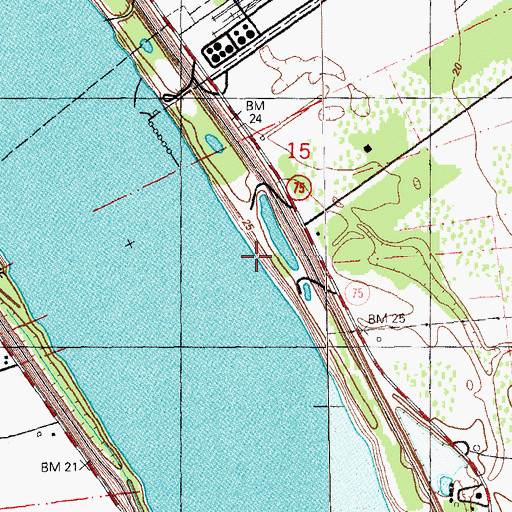 Topographic Map of Belle Helene Landing, LA