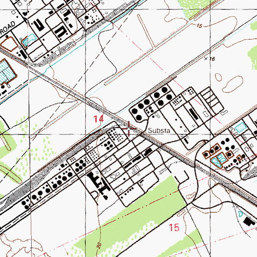 Topographic Map of Belle Helene Station (historical), LA