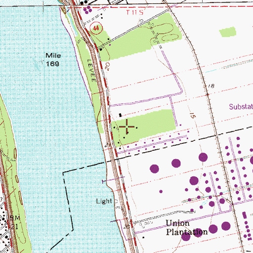 Topographic Map of Bruly Plantation (historical), LA
