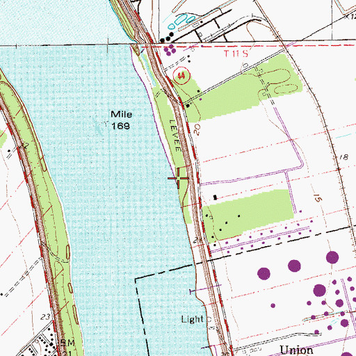 Topographic Map of Burnside Revetment, LA
