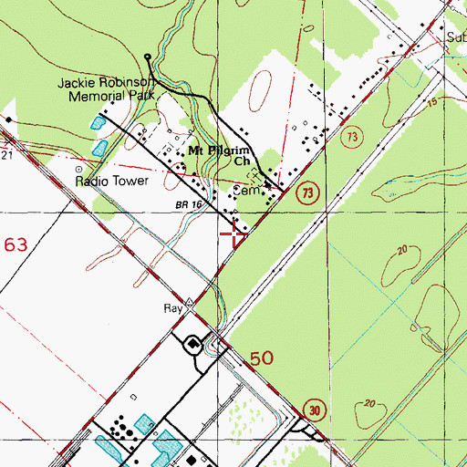 Topographic Map of Dutch Town School (historical), LA