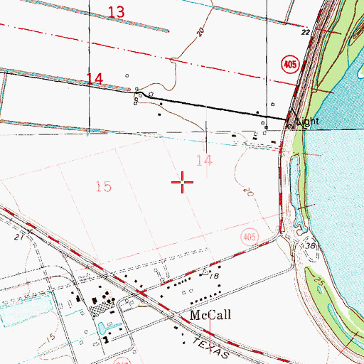 Topographic Map of Evan Hall Plantation, LA