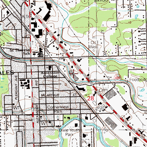 Topographic Map of Gonzales 'Tee Joe' Museum, LA