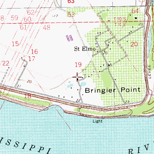 Topographic Map of Hermitage, LA