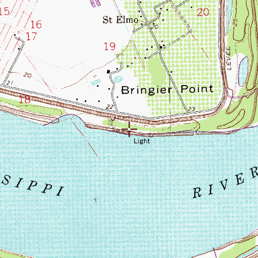 Topographic Map of Hermitage Landing, LA