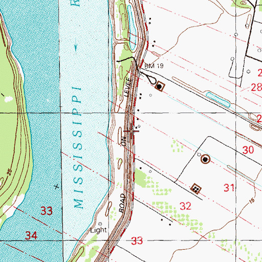Topographic Map of Marchand, LA