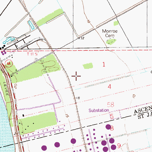 Topographic Map of Monroe Plantation, LA