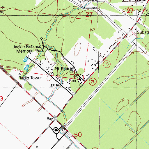 Topographic Map of Mount Pelgrim Cemetery, LA