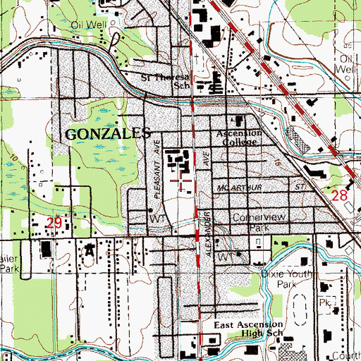 Topographic Map of Spartan Stadium, LA